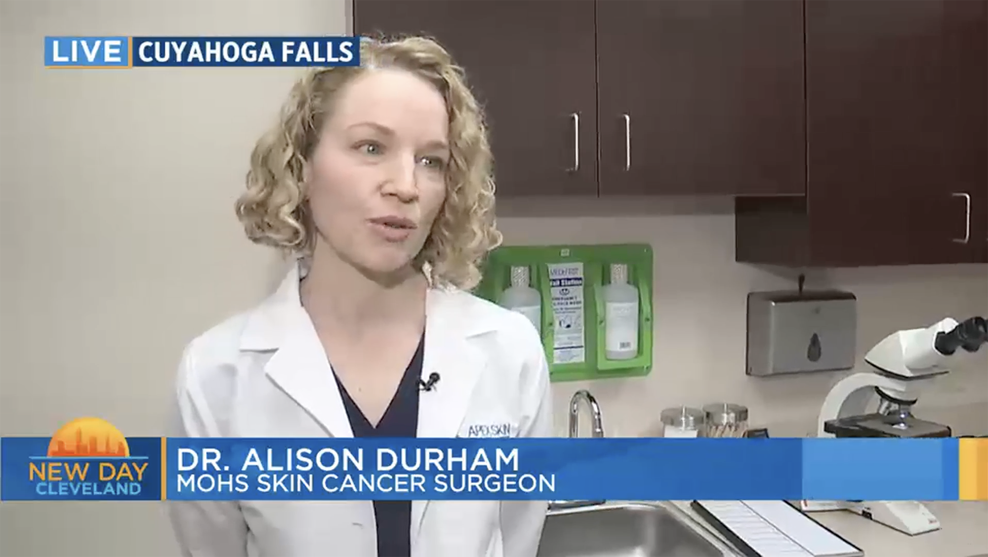 Dr. Durham shows Mohs Surgery on New Day Cleveland Apex Dermatology