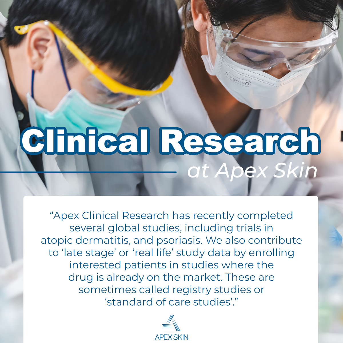 clinical research done at apex skin