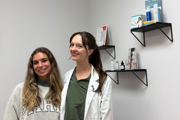 Olivia and Delaney Apex provider with Accutane patient